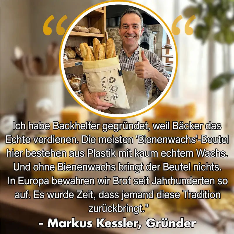 Brotbeutel aus Baumwolle und Bienenwachs