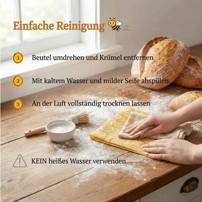 Brotbeutel aus Baumwolle und Bienenwachs